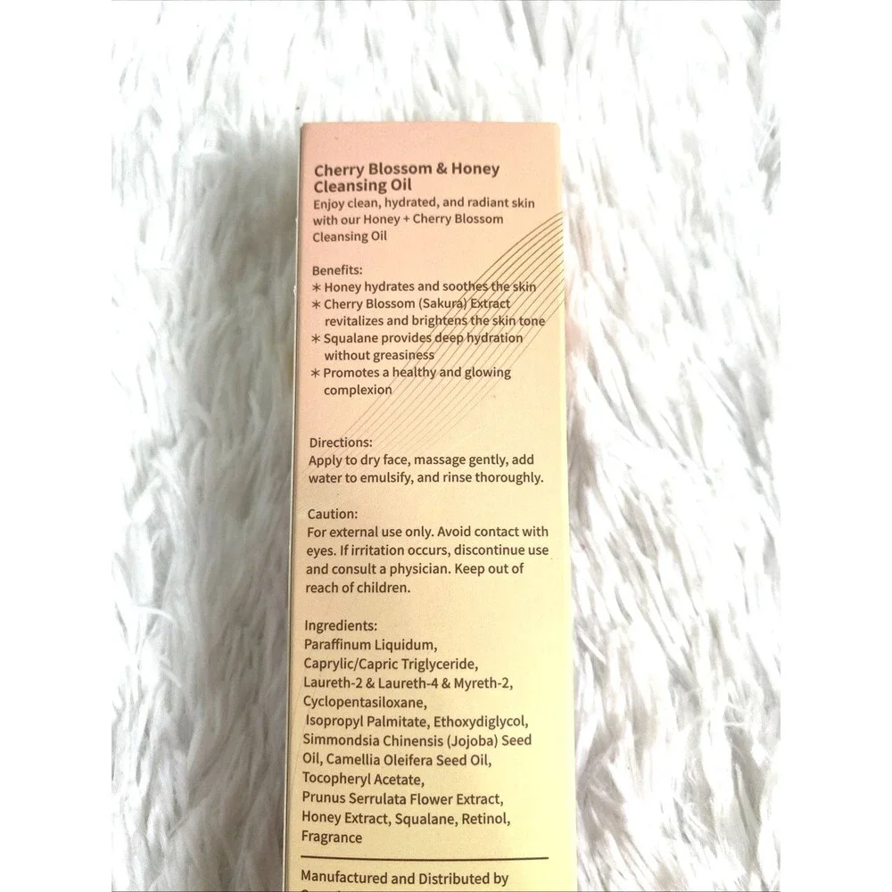Makeup Removal Cleansing Oil For Face With Cherry Blossom & Honey  8.4oz